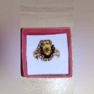 Smoky Topaz Gold-tone Ring